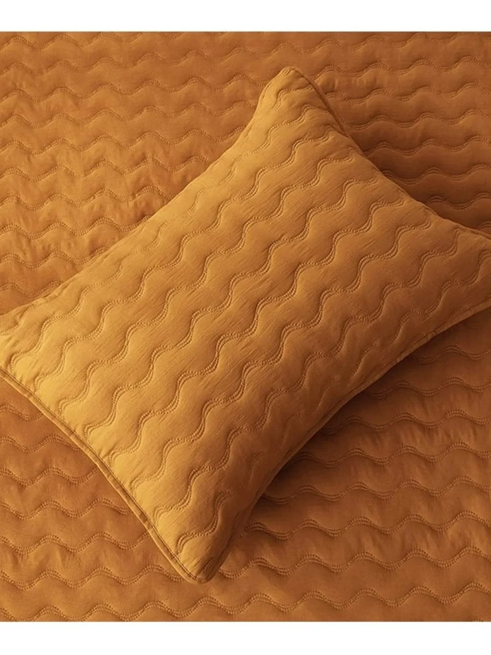 Luxury Quilted king 3 piece Coverlet Set - Burnt Orange